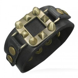Bracelet de force 08 - Noir avec carré