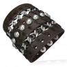 Bracelet de force 12 - Marron avec ronds et chaines