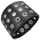 Bracelet de force 31 - Noir ronds creux