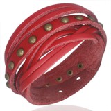 Bracelet de force 36 - Rouge avec lanières