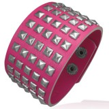 Bracelet de force 49 - Rose foncé multiples carrés