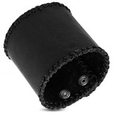 Bracelet de force 64 - Noir bords tressés