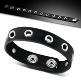 Bracelet de force 68 - Noir avec ronds creux