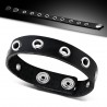 Bracelet de force avec ronds creux en cuir (68)
