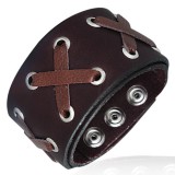 Bracelet de force 71 - Marron avec lanières en croix