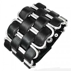 Bracelet de force 74 - Noir entrelacé