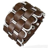 Bracelet de force 76 - Marron entrelacé