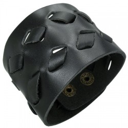 Bracelet de force 86 - Noir deux bandes