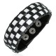 Bracelet de force motif damier en cuir (91)