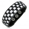 Bracelet de force motif damier en cuir (91)