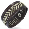 Bracelet de force 117 - Marron centre lanières blanches