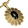 Pendentif en bronze 12 - Pétales et onyx