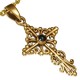 Pendentif en bronze 17 - Croix médiévale gem noir
