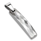 Pendentif en tungstène 01 - Gris en longueur avec facettes