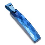 Pendentif en tungstène 02 - Bleu en longueur avec facettes