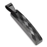 Pendentif en tungstène 03 - Noir en longueur avec facettes