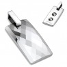 Pendentif en tungstène 04 - Gris rectangulaire avec facettes