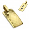 Pendentif en tungstène 05 - Jaune rectangulaire avec facettes