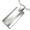 Pendentif en tungstène 10 - Gris rectangulaire cinq lignes
