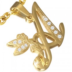 Pendentif lettre avec fée A