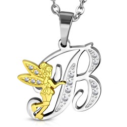 Pendentif lettre avec fée B