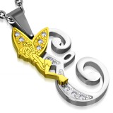 Pendentif lettre avec fée E