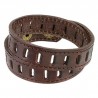 Bracelet de force cuir avec rectangles creux (130)