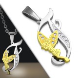 Pendentif lettre avec fée F