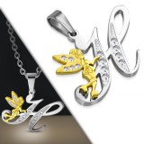 Pendentif lettre avec fée H