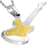 Pendentif musique 04 - Guitare grise et jaune