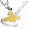 Pendentif musique 04 - Guitare grise et jaune