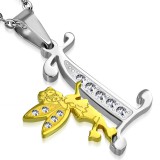 Pendentif lettre avec fée I
