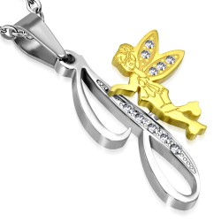 Pendentif lettre avec fée J