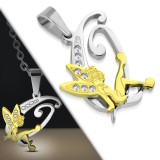 Pendentif lettre avec fée Q