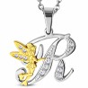 Pendentif lettre avec fée R