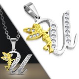 Pendentif lettre avec fée U