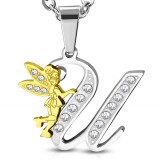 Pendentif lettre avec fée U