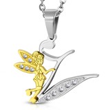 Pendentif lettre avec fée V