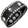 Bracelet gothique 01 - Têtes de mort avec petits ronds en acier