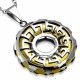 Pendentif tribal 14 - Cercle jaune lignes grecques