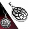 Pendentif tribal 17 - Rosas noire sur cercle gris