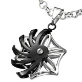 Pendentif tribal 20 - Rosas tribale grise et noire