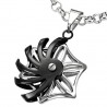 Pendentif tribal 20 - Rosas tribale grise et noire