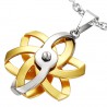 Pendentif tribal 22 - Rosas tribale grise et jaune