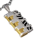 Pendentif plaque 04 - Jaune, gris et noir