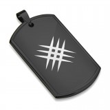 Pendentif plaque 07 - Noir avec griffures
