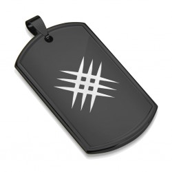 Pendentif plaque 07 - Noir avec griffures