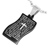 Pendentif plaque 11 - Noir latin avec croix