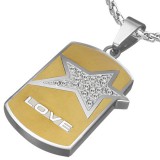 Pendentif plaque 12 - Love avec étoile
