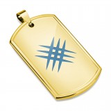 Pendentif plaque 13 - Gold-ip avec griffures